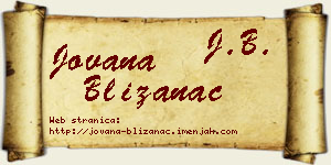 Jovana Blizanac vizit kartica